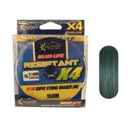 Captain Resistant PE 4 Kat Spin İp Misina 150mt Yeşil - Captain