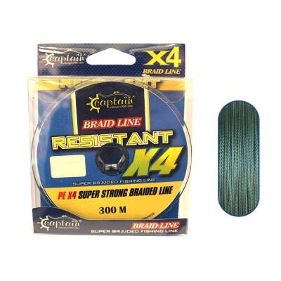 Captain Resistant PE 4 Kat Spin İp Misina 300mt Yeşil - 1