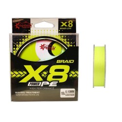 Captain X8 Power PE 8 Örgü Spin İp Misina 150mt Lemon Yellow - Captain