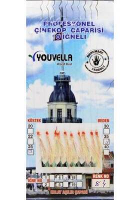 Çinekop Çaparisi UV-GLOW Simli 10 İğneli Kolay Açılan Çapari 025mm Beden x 035mm Köstek - 3