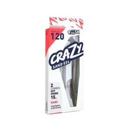 Crazy Sandeel CSE120/1 CSE528 Double Combo 15gr Kaki Silikon Yem - Fiiish