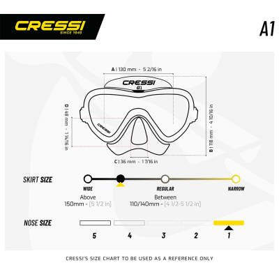 Cressi A1 Dalış Maskesi - 12