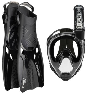 Cressi Baron Maske Şnorkel + Tonga Palet Seti - 1