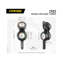 Cressi CPD3 Dalış Konsolu ve Derinlik Hesaplayıcı - 82