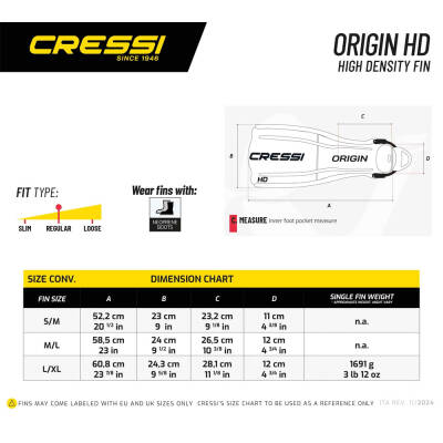 Cressi Origin HD Dalış Paleti - 16