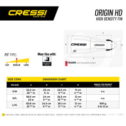 Cressi Origin HD Dalış Paleti - 41