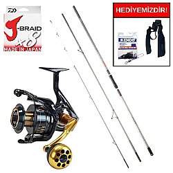 Daiwa Crosscast CF 4.20m 100-225gr&Okuma Salina SA-6000HA Blue 6+1BB Kurşun Arkası Set - Daiwa
