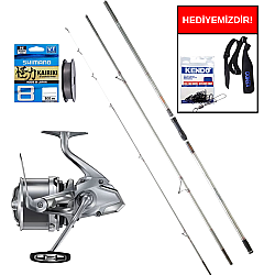 Daiwa Crosscast CF 4.20m 100-225gr&Shimano Makina Ultegra 3500 XSE Profesyonel Surf Seti - Shimano