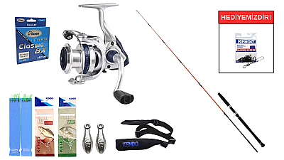 Daiwa Megaforce 1.90m 90-210gr&Okuma ARIA-6000a Painting Silver 1BB Tekne Seti - 1