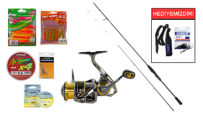 Daiwa New Ninja Drop Shot 2.24m 2-12gr&Ryuji Ares X 1000S 5+1BB LRF Seti - 1