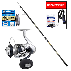 Daiwa Powermesh CF 4.20m, 100-250gr&Shimano Makina Saragosa 8000 SW A HG Profesyonel Surf Seti - Shimano