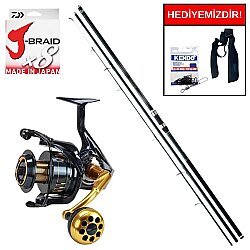Daiwa Procaster 4.20m 100-250gr&Okuma Salina SA-6000HA Blue 6+1BB Kurşun Arkası Set - Daiwa