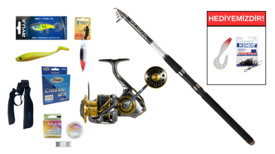 Daiwa Sensor Tele Serisi 360cm 20-60gr&Ryuji Ares X 4000M 5+1BB Teleskopik Spin Seti - 1
