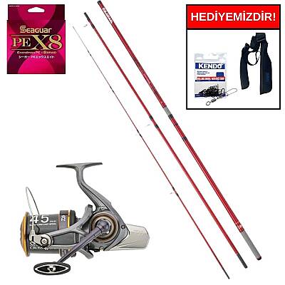 Daiwa Triforce Surf Serisi 420cm 100-225 Gr&Daiwa Crosscast S24 45 SCW 5000 C QD Kurşun Arkası Set - 3