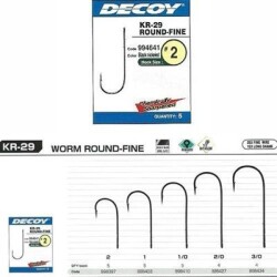 DECOY KR-29 Worm Round Fine Black Nickel Olta iğnesi - Decoy