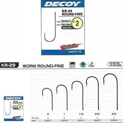 DECOY KR-29 Worm Round Fine Black Nickel Olta iğnesi - 1