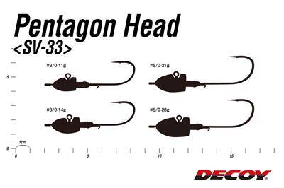 DECOY SV-33 Pentagon Head Jig Head - 3