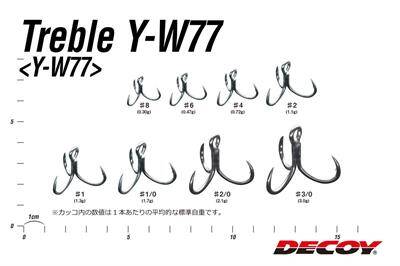 DECOY Y-W77 Curve Treble Geniş Tutuşlu Üçlü Kanca - 3