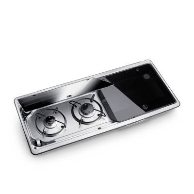 Dometic MO 9722R İki Gözlü Ocak ve Eviye Kombinasyonu Cam Kapaklı 760x325 mm - 3
