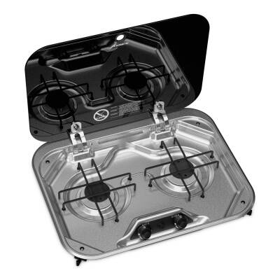 Dometic PI8022 İki Gözlü Gazlı Ocak Cam Kapaklı 480x370 mm - 1