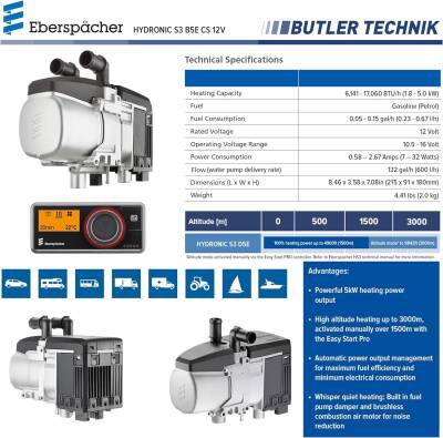 Eberspacher Hydronic S3 Sürekli Sıcak SU 5KW Kombi - 5