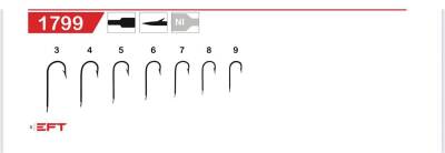 EFT Hook 1799 Beyaz Düz İğne 100 Adet - 2