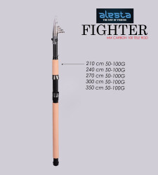 FIGHTER 100 X5000 TELE 210 CM 50-100G MIX KARBON - ALESTA