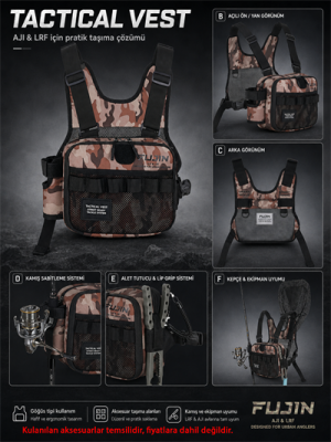 Fujin Aji Vest Tactical Brown Camo Balıkçı Çantası - 1