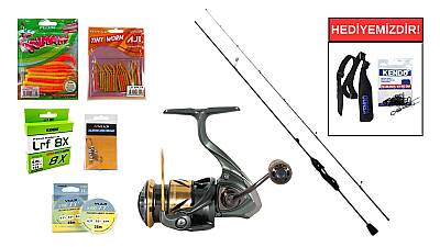 Fujin Ajime Black Swan 175cm 02-3gr&Ryuji Enjoy X 500S 6+1BB LRF Seti - 1