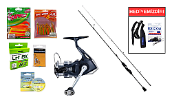 Fujin Ajime Black Swan 190cm 03-4gr&Shimano Makina Catana 1000 FE LRF Seti - Shimano