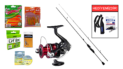 Fujin Ajime Black Swan 190cm 03-4gr&Shimano Sienna 1000 FG LRF Seti - 1