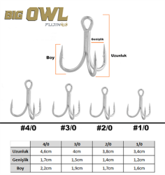Fujin Big OWL Süper Anti-Rust Üçlü Kanca - 2