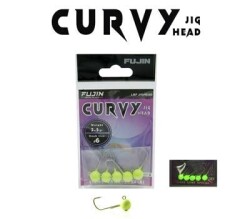 Fujin Curvy Lemon Glow Jig Head - Fujin