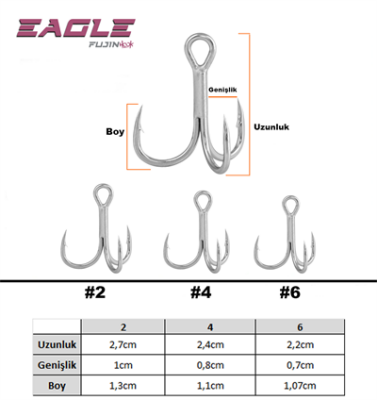 Fujin Eagle Süper Anti-Rust Üçlü Kanca - 2