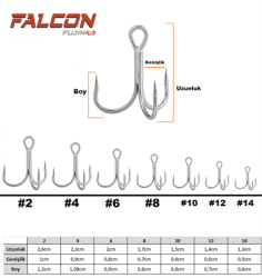 Fujin Falcon Süper Anti-Rust Üçlü Kanca - 2