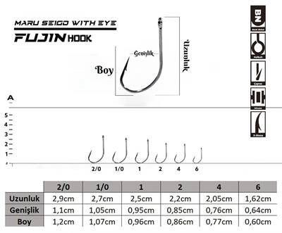Fujin Maru Seigo With Eye Çapraz Delikli Olta Kancası - 2