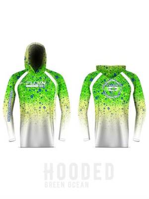 Fujin Performance Hooded Kapüşonlu T-Shirt Green Ocean - 1