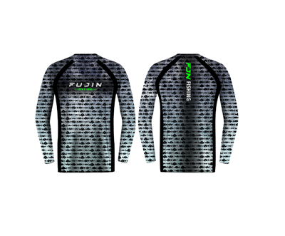 Fujin Performance T-Shirt Aqua Blue Fish - 1