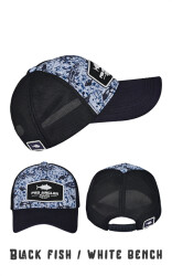 Fujin Pro Angler Black Fish + White Bench Şapka - Fujin