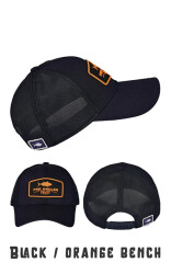 Fujin Pro Angler Black + Orange Bench Şapka - Fujin