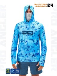 Fujin Pro Angler S24 Buff&Hoodie Blue Fish - Fujin