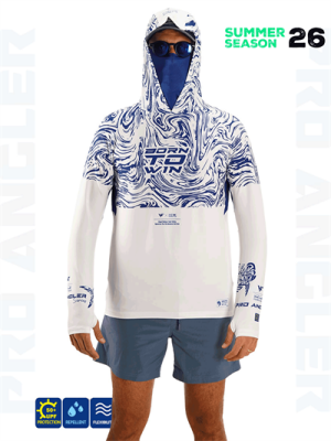 Fujin Pro Angler S26 Buff&Hoodie Izohips White Blue - 1
