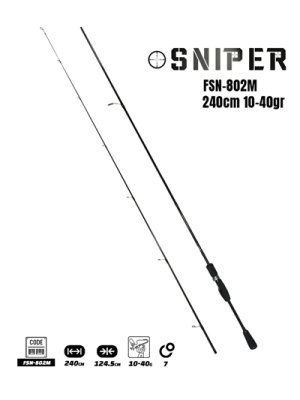 Fujin Sniper 240cm 10-40gr Spin Kamış FSN-802M - 1