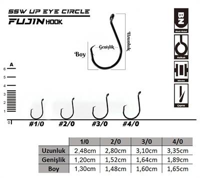 Fujin SSW Up Eye Circle Delikli Yemli Kancası - 2