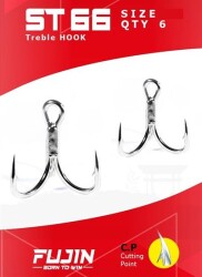 Fujin ST66 Üçlü Maket Balık İğnesi Nickel - Fujin