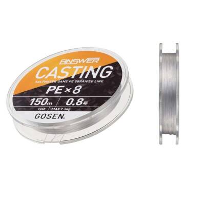 Gosen Answer Casting PE 8 Örgü Spin İpi 150mt Fine Silver Color - 1