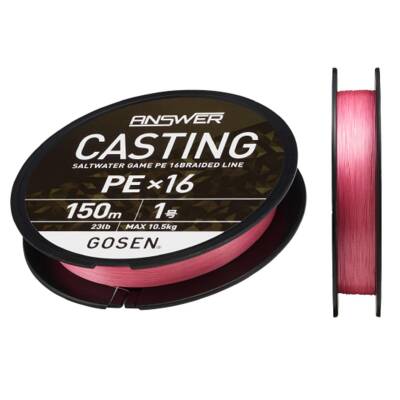 Gosen X16 Casting Answer PE 16 Örgü Spin İpi 150mt Pink - 1