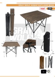 GRAY WOLF AHŞAP KATLANIR MASA - Remixon