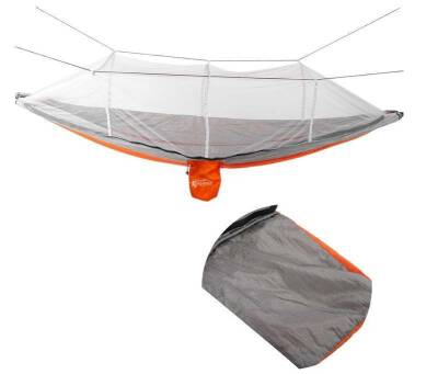 Hamak 7410 Fileli ve Cibinlikli Pro Hamak 190x70cm Turuncu-Gri - 3