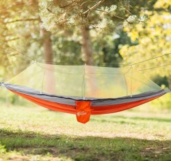Hamak 7410 Fileli ve Cibinlikli Pro Hamak 190x70cm Turuncu-Gri - 4